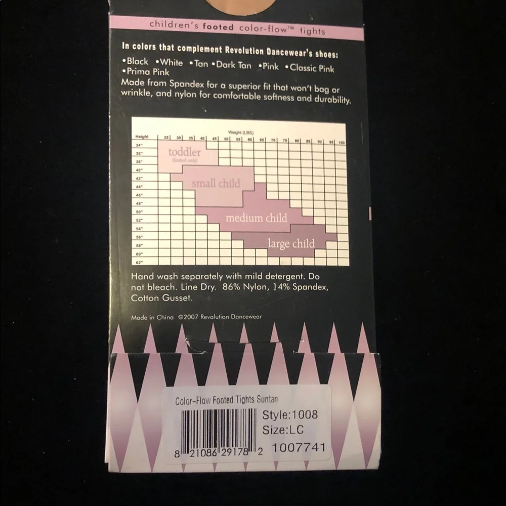 Revolution Dancewear Childrens Large Tights 1